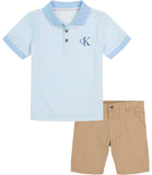Calvin Klein Boys 2T-4T Polo Short Set