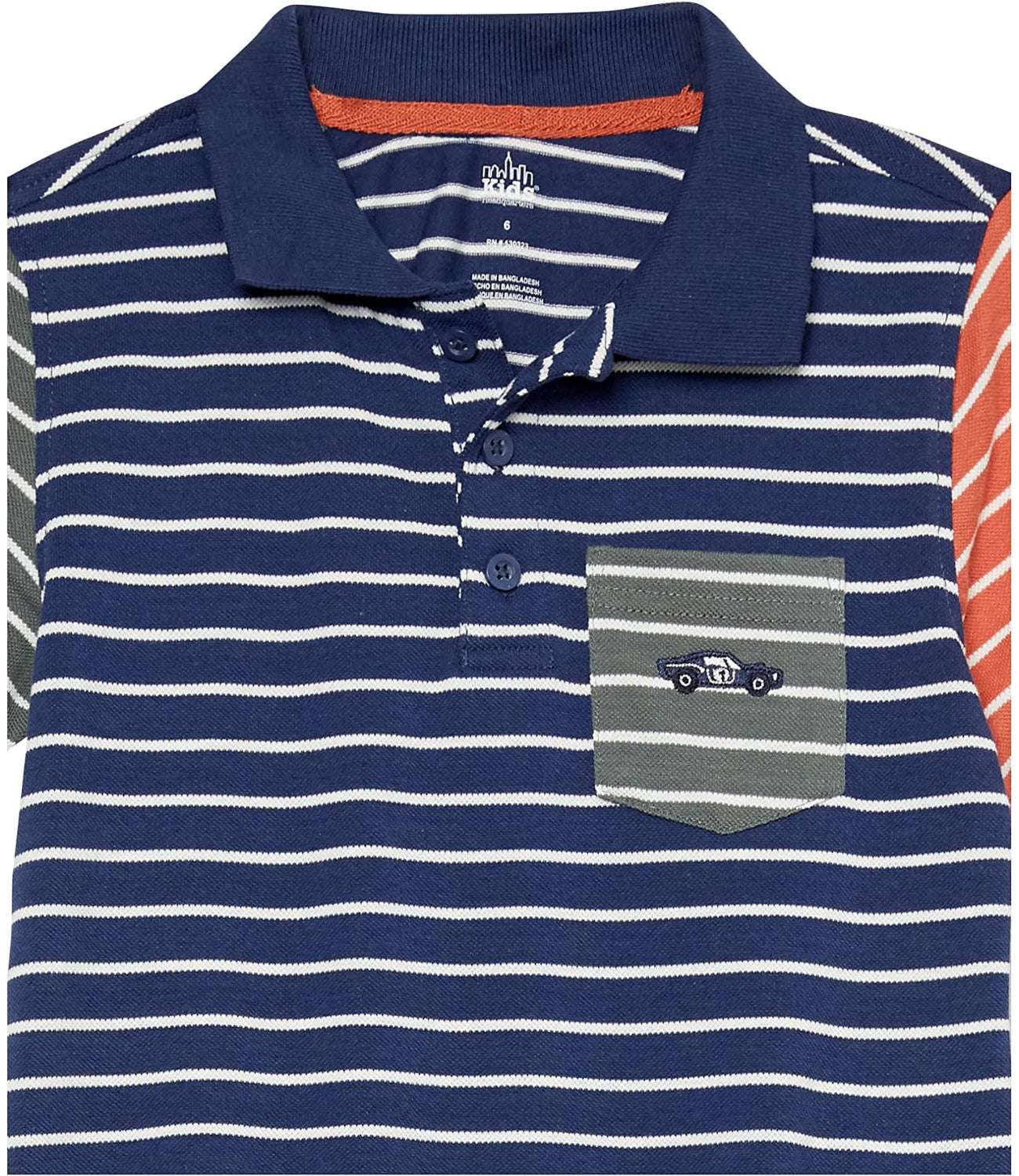 Kids Headquarters Boys 4-7 Stripe Colorblock Polo Shirt and Twill Short Set
