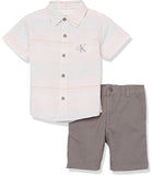 Calvin Klein Boys 4-7 Stripe Woven Short Set