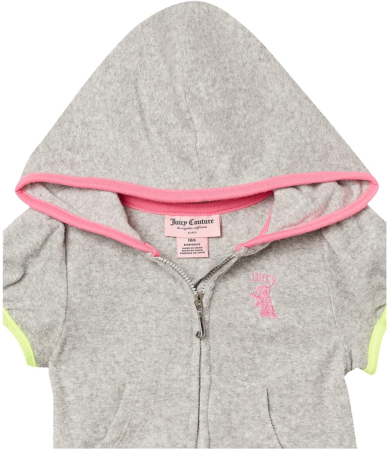 Juicy Couture Girls 12-24 Months 2 Pieces Loop Terry Hooded Set