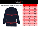 Galaxy Girls 4-6X Long Sleeve Polo School Uniform Shirt
