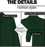 Galaxy Girls 7-20 Long Sleeve Polo School Uniform Shirt