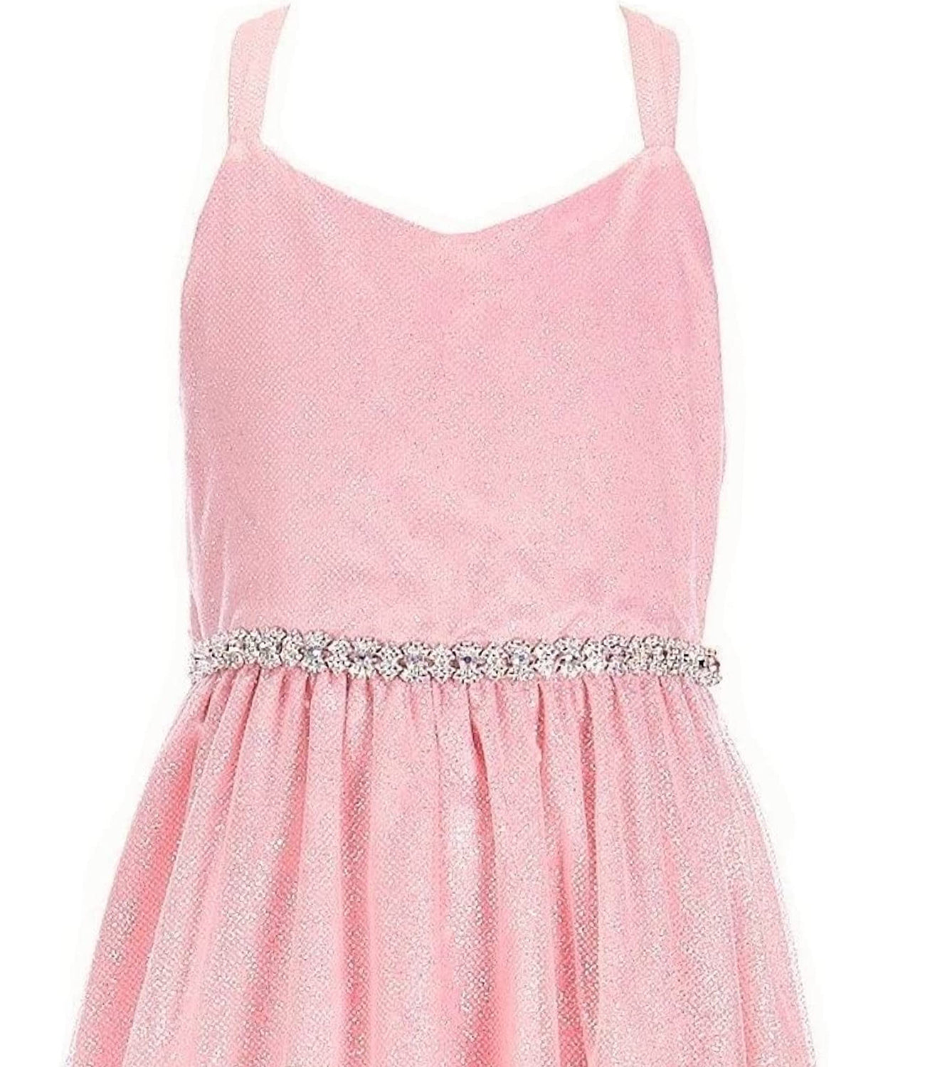 Rare Editions Girls 7-16 Sleeveless Glitter Mesh Gown Dress - 7 / Pink Rare Editions Girls 7-16 Sleeveless Glitter Mesh Gown Dress - 7 / Pink