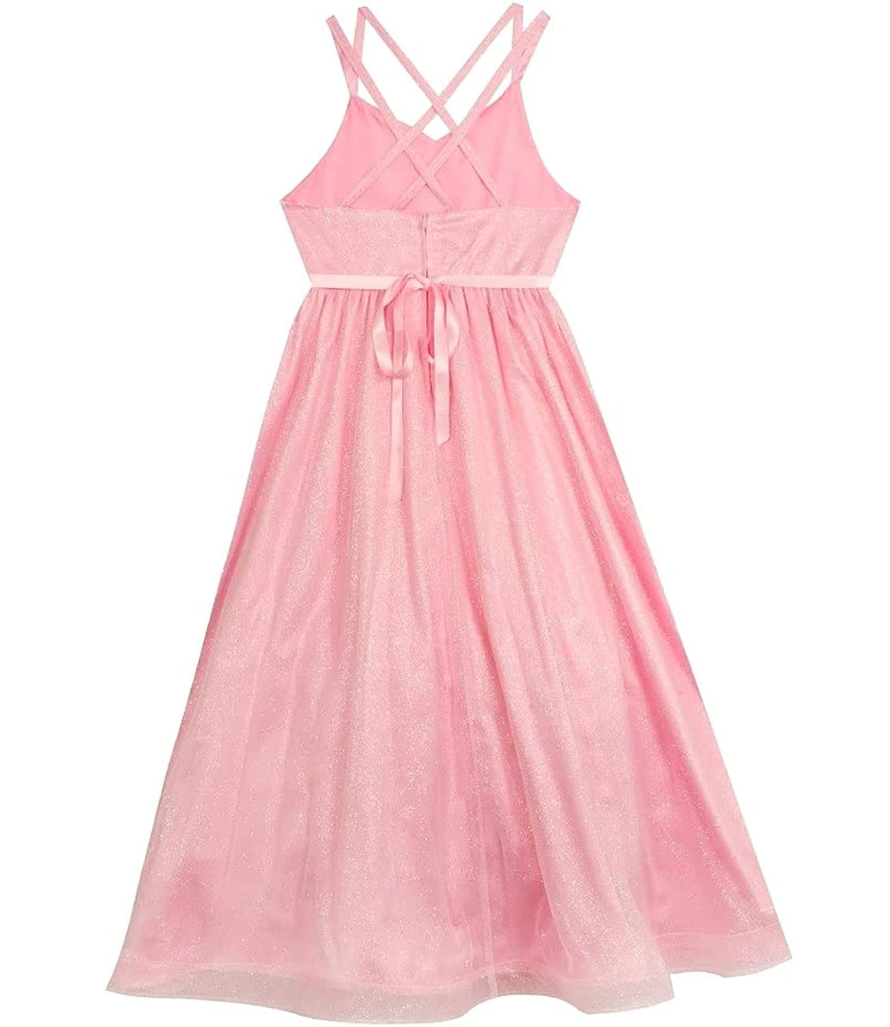 Rare Editions Girls 7-16 Sleeveless Glitter Mesh Gown Dress - 7 / Pink Rare Editions Girls 7-16 Sleeveless Glitter Mesh Gown Dress - 7 / Pink