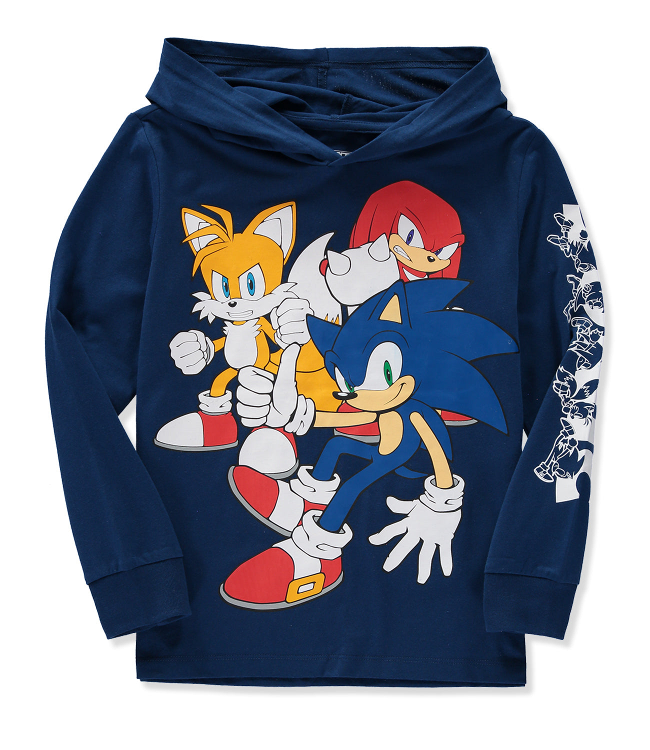 Sonic Boys 4-20 Long Sleeve Sonic and Friends Hooded T-Shirt