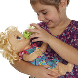 Hasbro Baby Alive Happy Hungry Baby Blonde Curly Hair Doll, Makes 50+ Sounds & Phrases