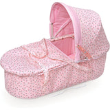 Badger Basket Pink Rosebud 3-in-1 Doll Pram, Carrier, and Stroller