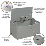 Badger Basket Bench Top Toy Box – Gray