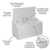 Badger Basket Bench Top Toy Box – White