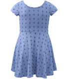 Cyndeelee Girls 4-16 Short Sleeve Ribbed-Knit Skater Dress