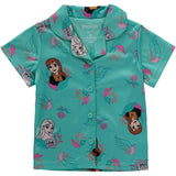 Disney Girls 4-10 Frozen 2-Piece Coat Sleep Shirt with Shorts Pajama Set
