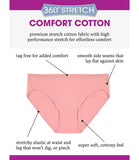 Fruit of the Loom Womens 360 Stretch Comfort Cotton 6-Pack Bikini