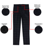 Leo & Zachary Boys 4-16 Adjustable Waist Slim Fit Rust Glen Plaid Dress Pant