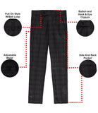 Leo & Zachary Boys 4-16 Adjustable Waist Slim Fit Glen Plaid Check Dress Pant
