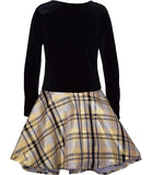 Bonnie Jean Girls 7-16 Christmas Velvet Drop Waist Plaid Dress