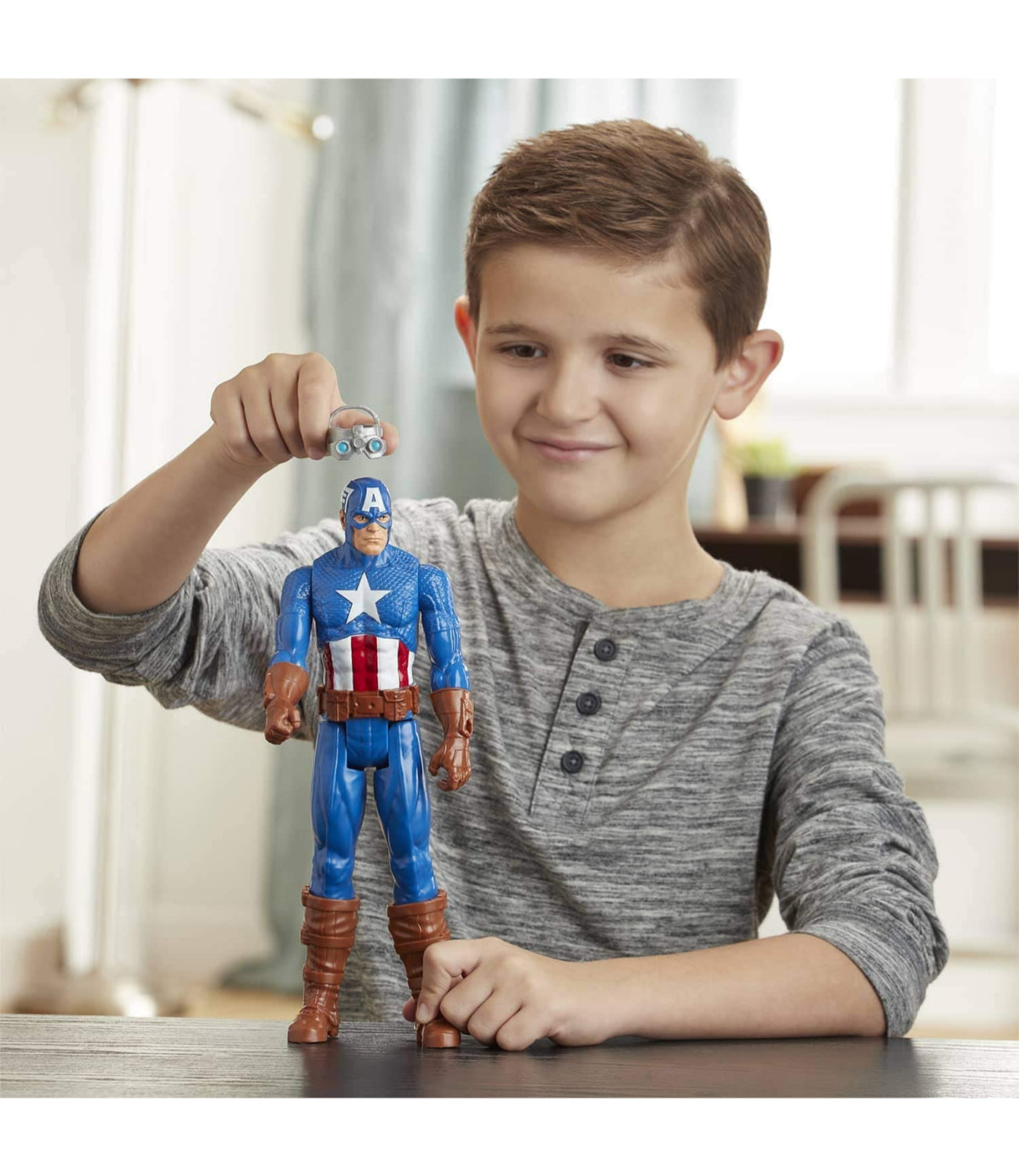 Hasbro Avengers Marvel Titan Hero Series Blast Gear Captain America, 12-Inch Toy