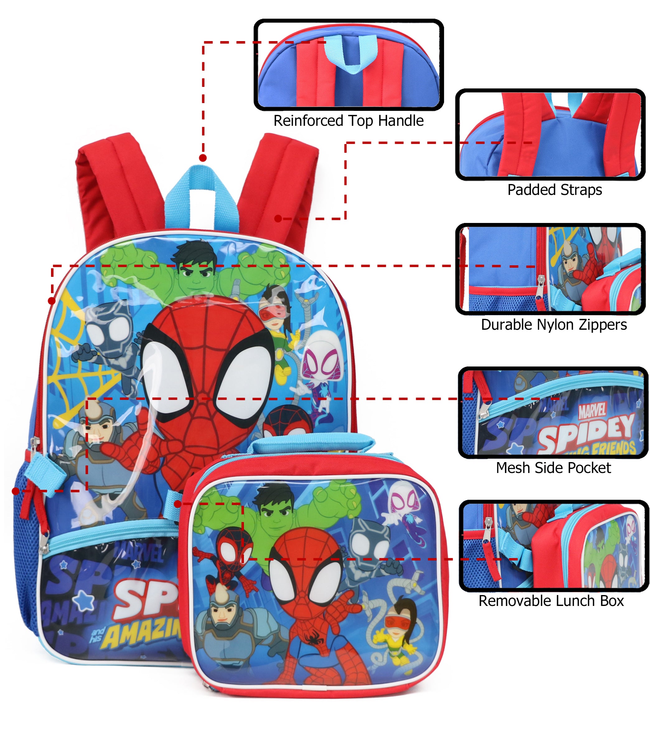 Boys Marvel Black Panther Backpack with Lunch Bag