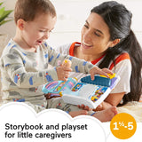 Fisher Price Little People Baby's Day Story Set, 2 in 1 book and playset with baby figure for toddle