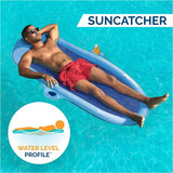 SwimWays Spring Float SunCatcher Pool Lounge Chair with Hyper-Flate Valve, Blue