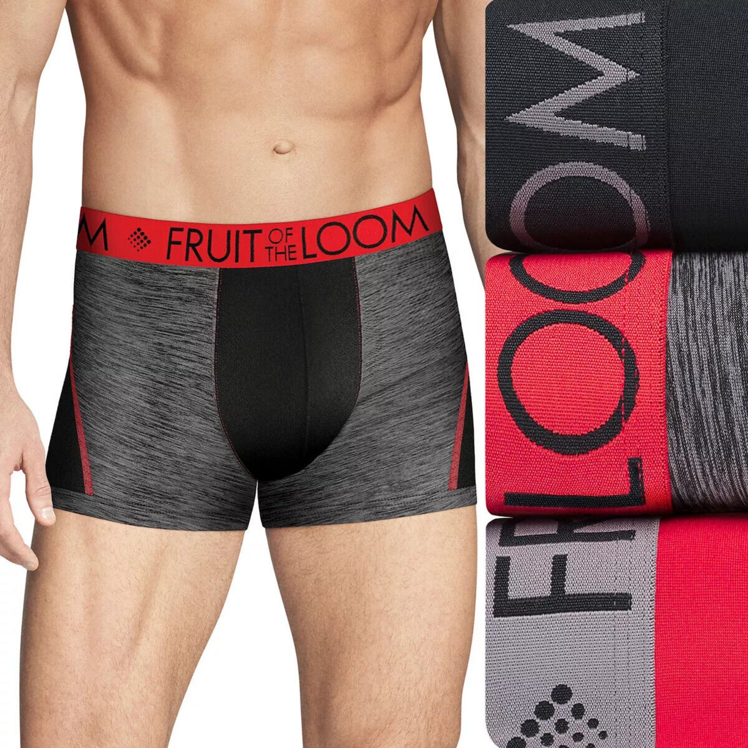 Fruit of the Loom Mens Breathable Boxer Briefs, Short Leg, Cooling