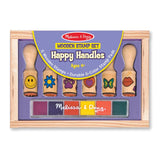 Melissa and Doug Wooden Stamp Set - Happy Handles