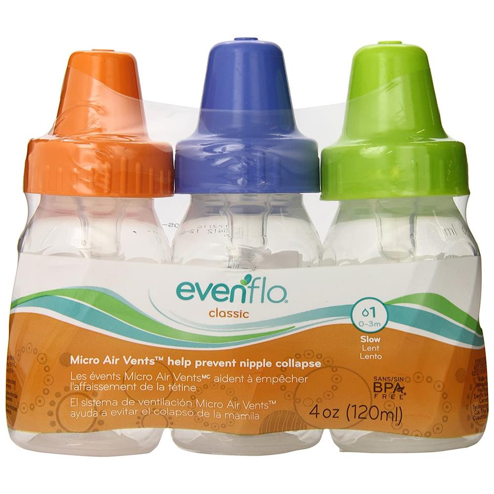 evenflo 4 oz plastic bottles Evenflo Feeding Classic Plastic Baby Bottle, Color, 3 Pack