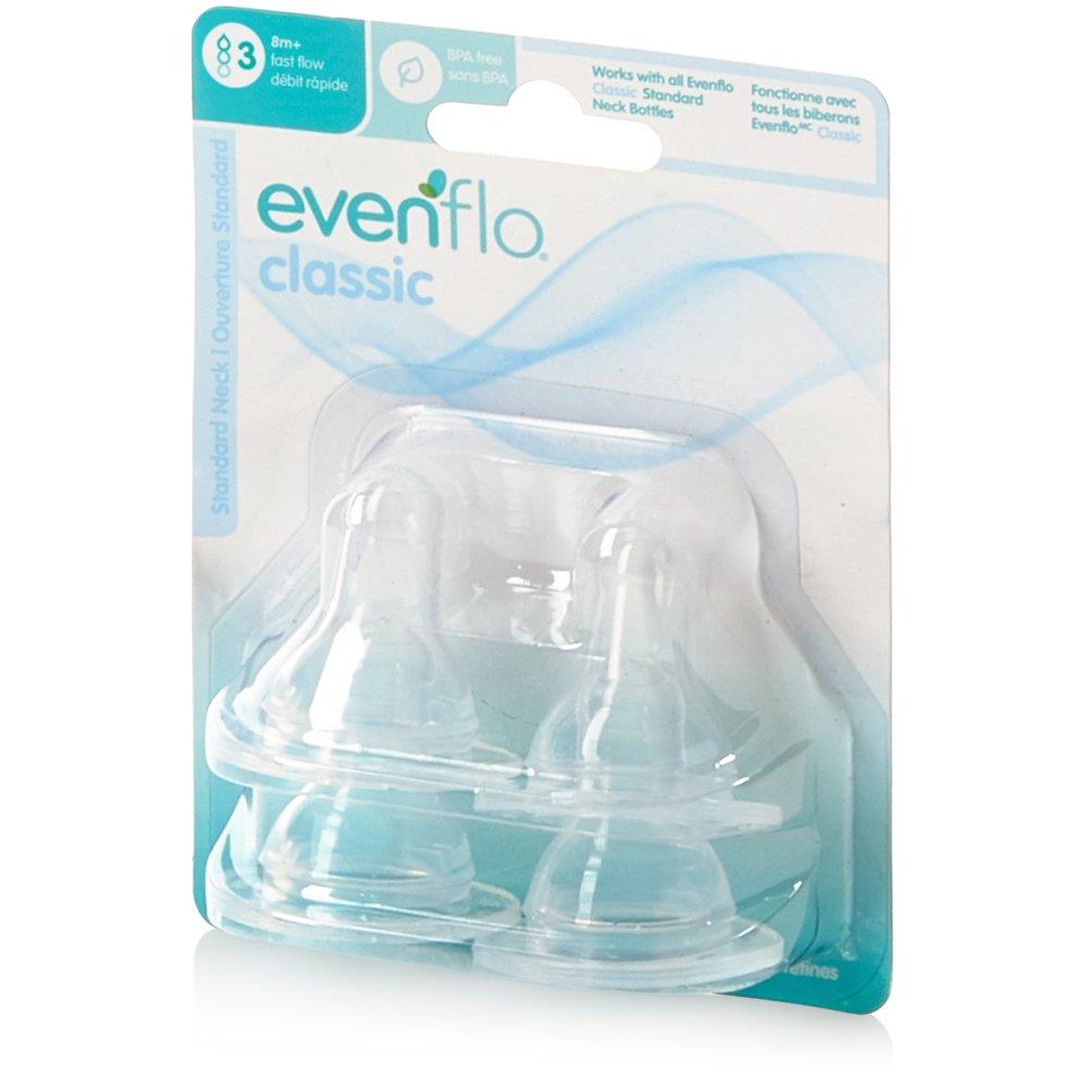 Evenflo Classic Silicone Fast Flow Nipple - 4 Pack