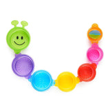 Munchkin Caterpillar Spillers Stacking and Straining Cups Bath Toy , 7 Piece Assortment