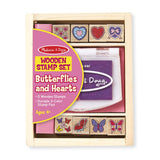Melissa and Doug Wooden Stamp Set - Butterflies and Hearts