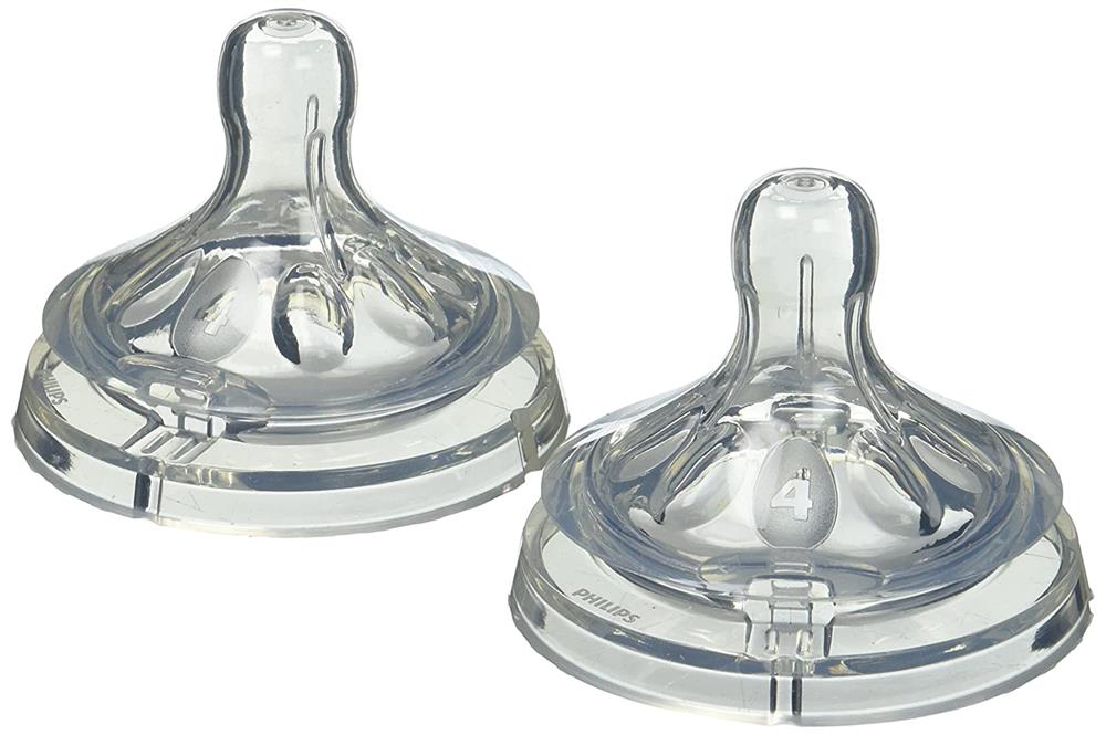 Avent Natural Baby Bottle Nipple, Fast Flow 6M+, 2 Pack