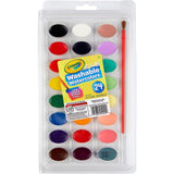 Crayola 24 Ct Washable Watercolors Easy to Clean Up, 1 Paintbrush