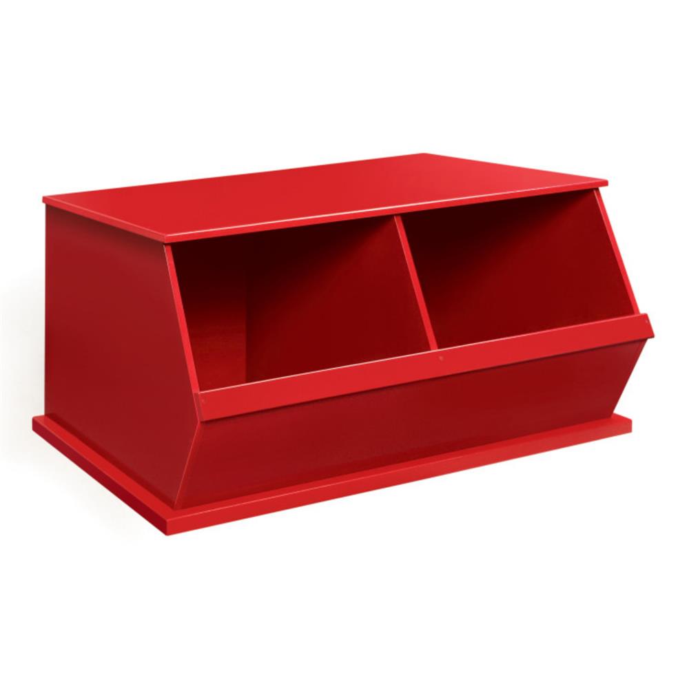Badger Basket Two Bin Stackable Storage Cubby – Red