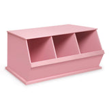 Badger Basket Three Bin Stackable Storage Cubby – Pink