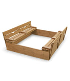 Badger Basket Covered Convertible Cedar Sandbox with Two Bench Seats – Natural