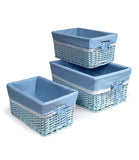 Badger Basket - Set of Three Baskets, Blue