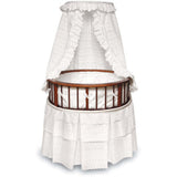 Badger Basket Elegance Round Bassinet w/ Eyelet Bedding - Cherry/White