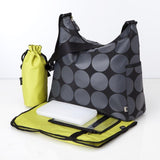 oioi Grey Dot Hobo Diaper Bag