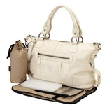 oioi Ivory Leather Slouch Tote Diaper Bag