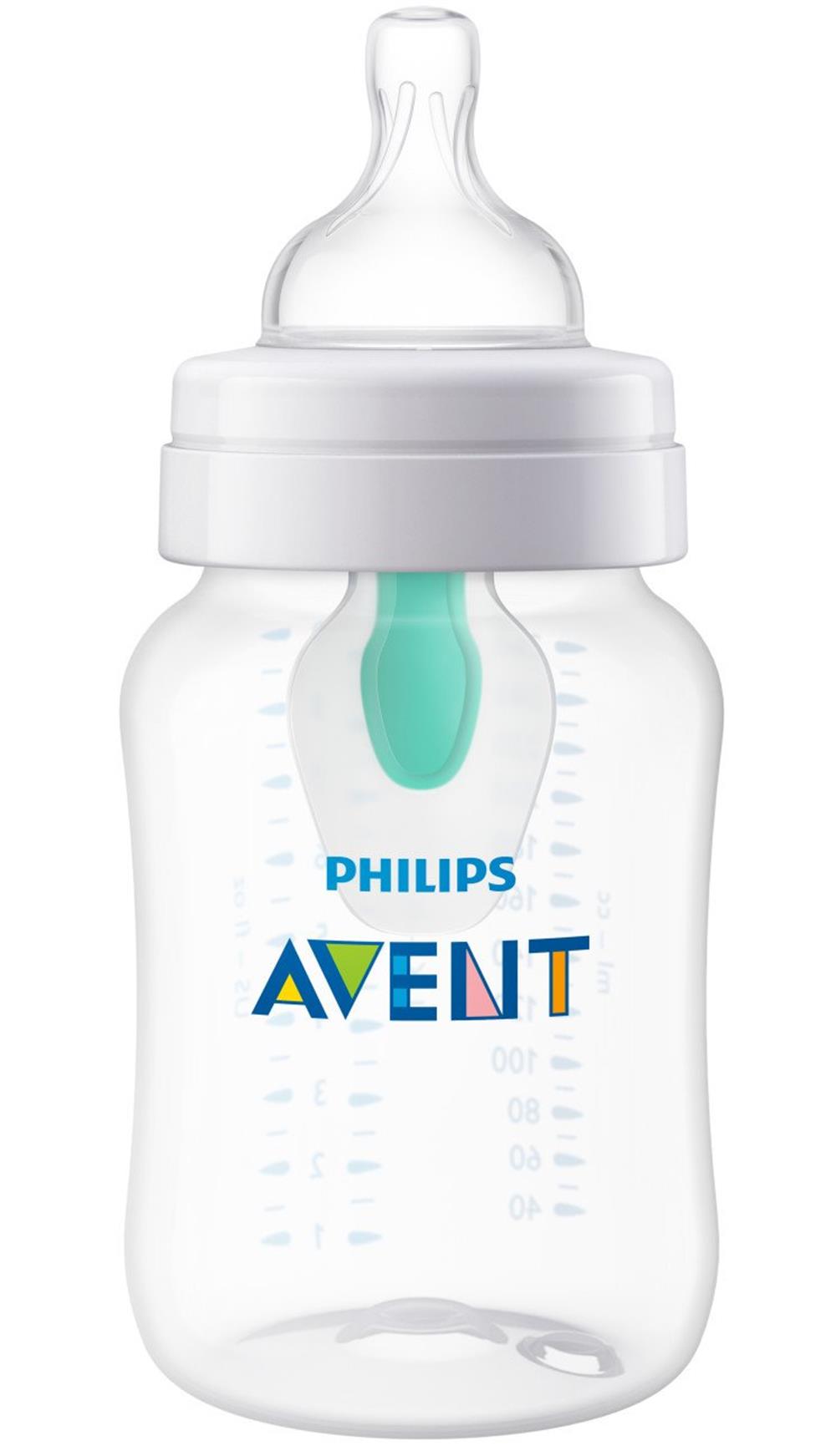Philips Avent Anti-colic Baby Bottle with AirFree vent 9oz, Clear