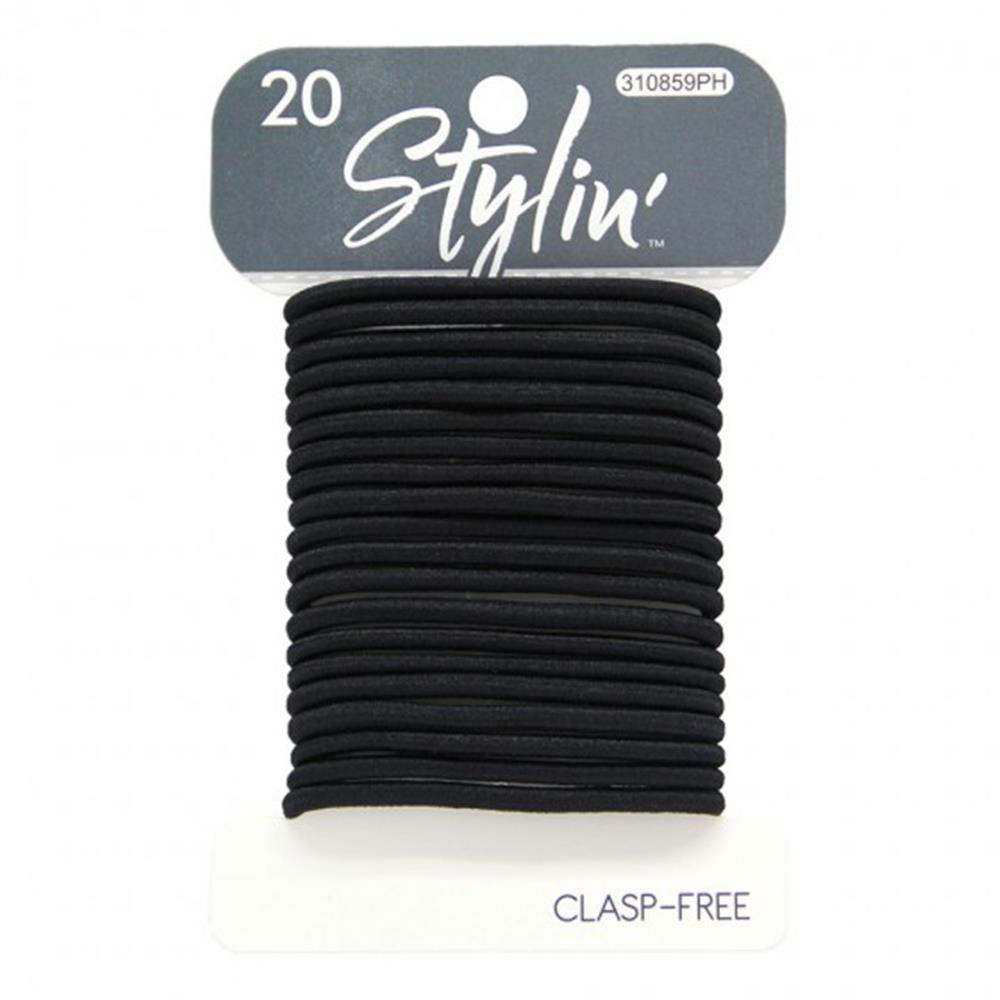 Stylin Girls 20pc Clasp Free Elastic- Black