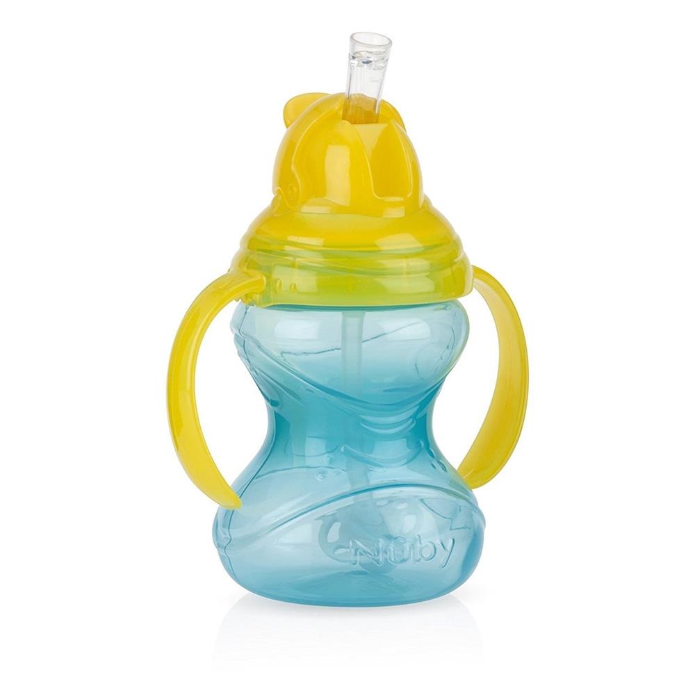 Nuby No-Spill 360 Weighted Straw GripN'Sip Cup, Color May Vary