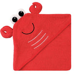 Luvable Friends Animal Face Hooded Towel, Lobster