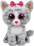 TY Kiki Grey Striped Cat Beanie Boo