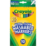 Crayola Ultra-Clean Washable Markers, Fine Line Multicolor, 10 Count