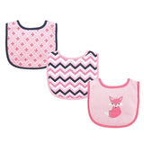 Luvable Friends Unisex Baby Cotton Drooler Bibs with Fiber Filling, Foxy