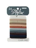 Stylin 24 Piece Clasp Free Ponyholders, Natural