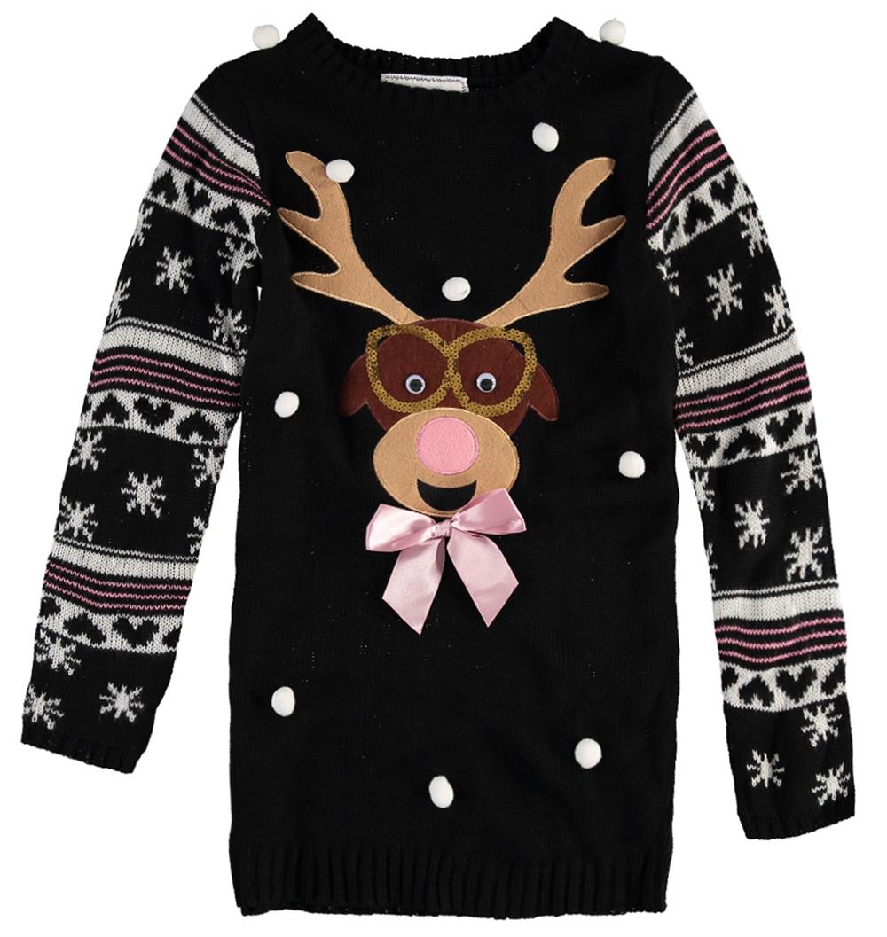 Derek Heart Girls 7-16 Reindeer Sweater