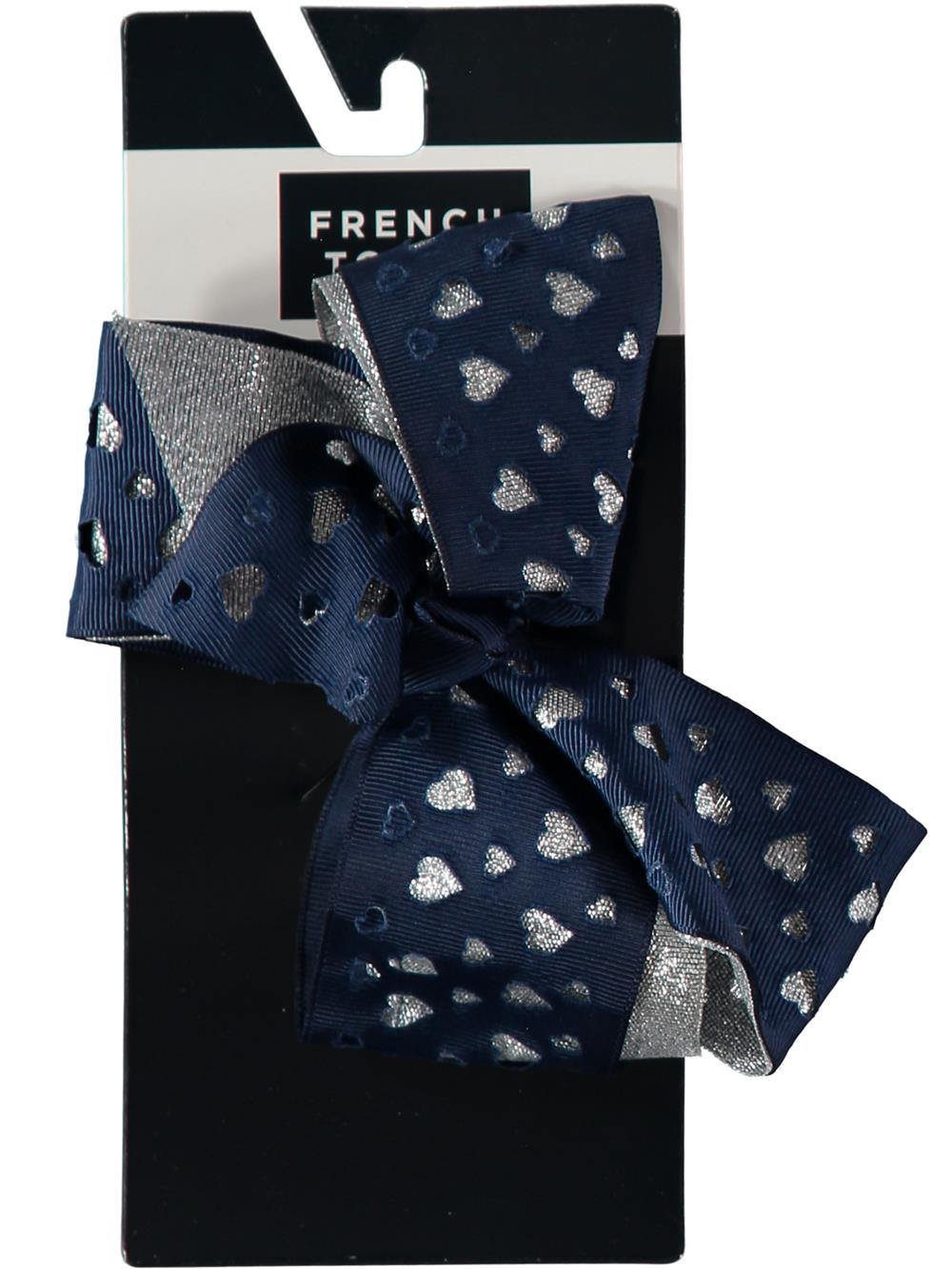 French Toast Heart Perf Bow Clip