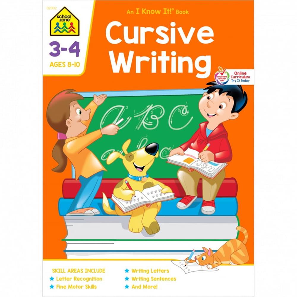 School Zone Cursive Writing Grades 3-4 Workbook