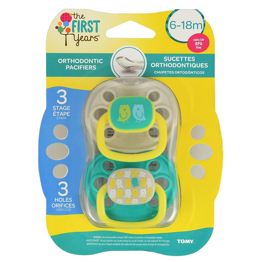 The First Years Animal Print Orthodontic Pacifier, 2 Pack, 6-18 Months